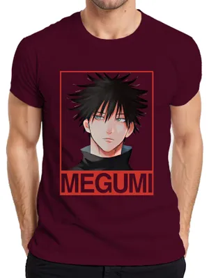 Produktbild von Megumi Fushiguro Jujutsu Kaisen Anime Fan Geschenk düster Otaku Herren T-Shirt, Burgundy, 3XL