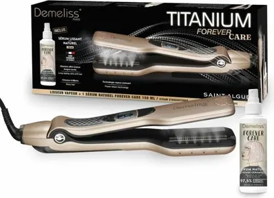 Zdjęcie produktu dla Forever Care Box - SAINT ALGUE - Demeliss Steam Straightener - Titanium - wraz z serum ochronnym