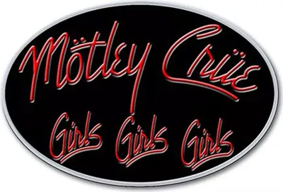 Image de Motley Crue - Badge "Girls Girls Girls" - Métal RO7659 (Taille unique) (Noir/Rouge)