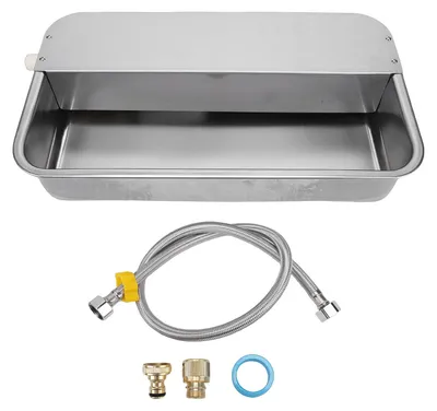 Obrázek produktu pro Plně automatický dávkovač vody pro hospodářská zvířata, zesílená nerezová miska na krmivo s automatickým plněním pro farmu