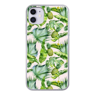 Produktbild von MuchoWow® Handyhülle Schutzhülle Hülle für iPhone 11 Blätter - Ananas - Muster Silikon Softcase Handy Hülle - Handytasche