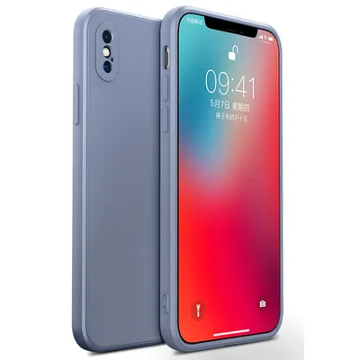 Obrázek produktu pro iPhone X Pouzdro, Tekuté Silikonové Gumové Pouzdro, Nárazuvzdorné a Odolné proti Poškrábání pro iPhone X Fialová