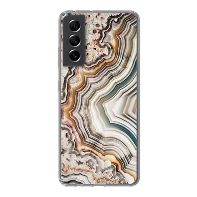 Produktbild von MuchoWow® Handyhülle Schutzhülle Hülle für Samsung Galaxy S21 FE Naturstein - Nahaufnahme - Muster Silikon Softcase Handy Hülle - Mobiltelefonhülle