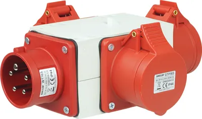 Produktbild von Adapter Stromverteiler Kraftstrom Baustrom Verteiler CEE 16A auf 3x 16A 5P 400V