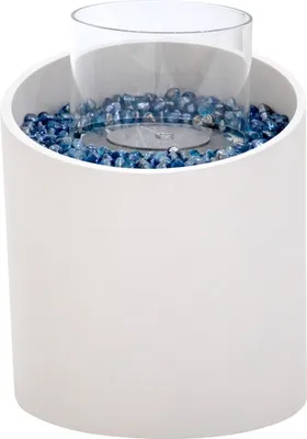 Produktbild von TORRE Ethanol Fire Column Medium - Cream white | Kompakte Feuerstele | Bioethanol | Für Balkon & kleine Räume | Design im Hochformat