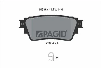 Produktbild von PAGID Bremsbeläge Satz Hinten Bremsklötze für MITSUBISHI OUTLANDER III (GGW, GFW, ZJ) T2755N