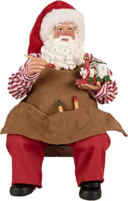 Immagine prodotto di Clayre & Eef decorazione natalizia figura Babbo Natale 13x10x28 cm rosso tessuto