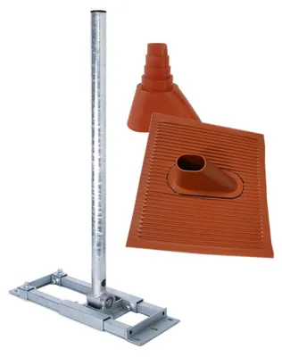 Produktbild von PremiumX DELUXE X130-48 Dachsparrenhalter 130cm Mast ALU-Ziegel Manschette rot
