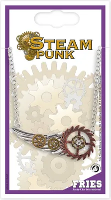 Produktbild von Metall Halskette Kette Steampunk Flügel 60 cm Länge Halloween Karneval Fasching