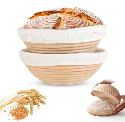Productafbeelding van Omgoods - Set van 2 Ronde Groeimanden voor Brooddeeg 23 cm
