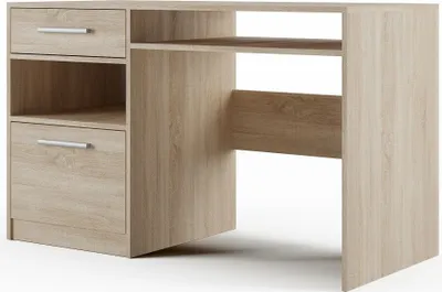 Produktbild von Furniture24 Schreibtisch Bali 125 cm mit Schublade Schrank und 2 Fachboden Sonoma Eiche