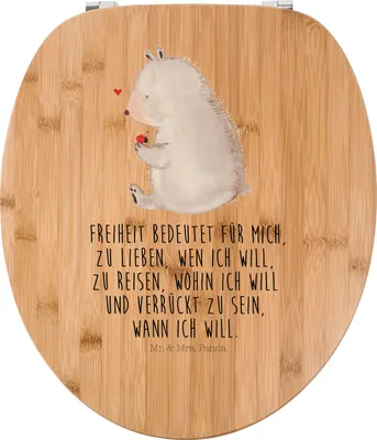 Produktbild von Mr. & Mrs. Panda Klositz Bär Marienkäfer - Transparent - Geschenk, Freiheit, WC-Sitz, WC Brille, Klodeckel, holz toilettensitz, Liebe, Das Leben Ist schön, Motivation
