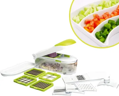 Produktbild von Dicer Express - multifunkčný krájač na zeleninu a ovocie, 15-dielna súprava s ochranou prstov, univerzálny krájač - originál z televíznej reklamy