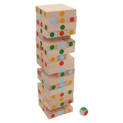 Obrázek produktu pro Barevná rozšířená verze věže JENGA s hrací kostkou