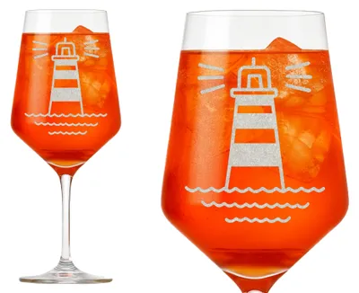 Produktbild von Exoda Weinglas Valhalla Gravur Leuchtturm 1 Stück 350ml spülmaschinenfest