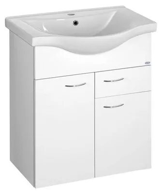 Image de Meuble bas Aqualine KERAMIA FRESH, 1 tiroir, 60,6 x 74 x 34 cm, blanc