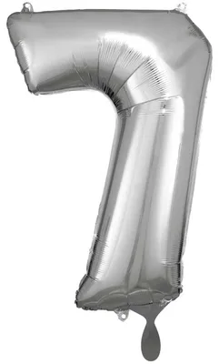 Immagine prodotto di Palloncino in foil numero 7 argento 58x88cm