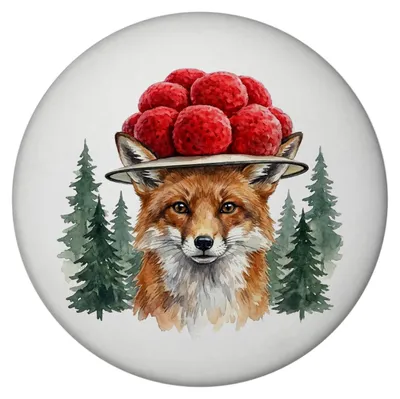 Produktbild von Rotfuchs mit Bollenhut Magnet Schwarzwald Motiv