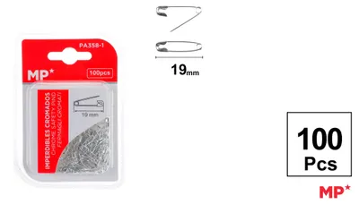 Zdjęcie produktu dla Agrafki srebrne 19 mm 100 sztuk