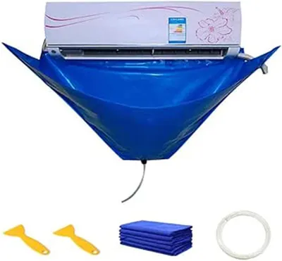 Productafbeelding van Airco Reinigingshoes - Beschermhoes Airco - Airco Onderhoud - Dubbelzijdig Waterdicht - Tot 106 cm - Grijs