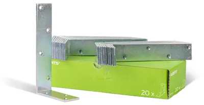 Produktbild von Alberts Balkenwinkel | galvanisch verzinkt, dickschichtpassiviert | 100 x 200 x 40 mm | 20er Set