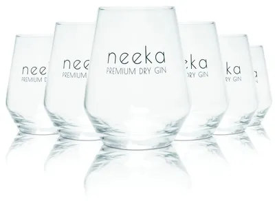 Produktbild von 6x Neeka Gin Glas 0,38l Tumblergläser Longdrink Gin Tonic Gläser Set Aperitif
