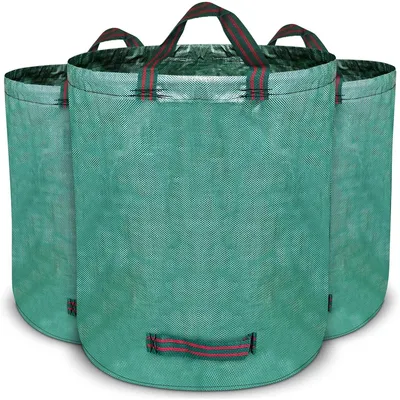 Produktbild von 3x 500L Profi-Gartensäcke, doppelter Boden–Laubsäcke,Gartensäcke Müll, stabile Gartensäcke-Laubsäcke, grüne Müllsäcke,faltbar,langlebig,aus PP-Gewebe