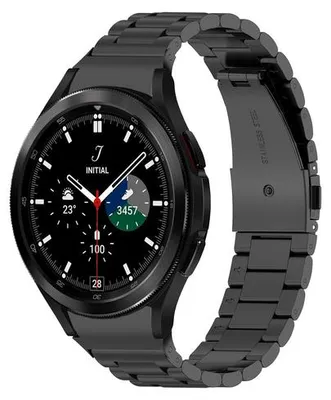 Produktbild von By Qubix passend für Samsung Galaxy Watch 4 Classic - 42 mm / 46 mm - Edelstahl-Gliederarmband - Schwarz