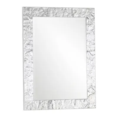 Zdjęcie produktu dla MO.WA Lustro ścienne nowoczesne 65x85 srebrne prostokątne lustro wejściowe z drewnianą ramą lustro ścienne sypialnia salon łazienka lustro dekoracyjne