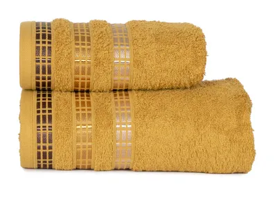 Obrázek produktu pro Bavlněný froté ručník s bordurou LUXURY 50x90 cm, mustard/hořčicová, 500 gr Mybesthome