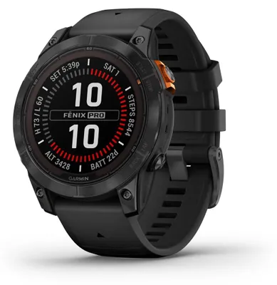 Immagine prodotto di fenix® 7 Pro – Edizione Solare (senza Wi-Fi®)
Grigio ardesia con cinturino nero