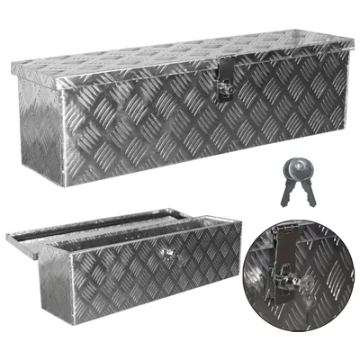 Produktbild von trucky Truckbox, Deichselbox Aluminium, Anhängerbox 15 Größen, Werkzeugkiste mit Schloss und Schlüssel, stabil und wasserdicht, Boxentyp:D035 (79 x 23 x 22 cm)