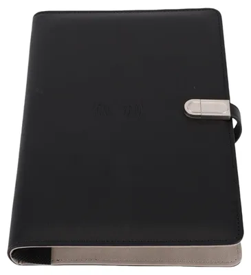 Produktbild von A5 Leder Notizbuch mit Powerbank