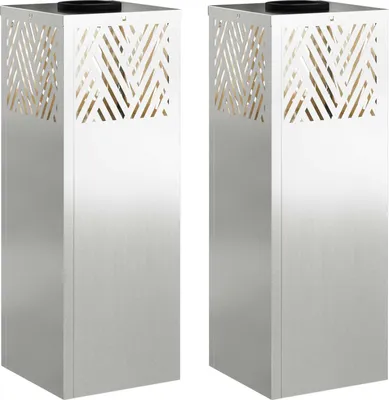 Immagine prodotto di vidaXL Lampada da esterno a LED solare, 2 pezzi, argento zincato