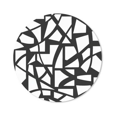Produktbild von MuchoWow® Mauspad Mousepad Muster - Geometrisch - Weiß - Schwarz 20x20 cm - Mousepads - Maus Mat - Pad - Mausunterlage - Schreibtischmatte