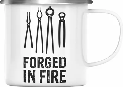 Produktbild von Trendation - Schmied Geschenke Emaille Tasse Spruch Hufschmied Emaille Emaille Tasse Geschenkidee (Silber)