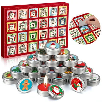 Produktbild von Adventskalender mit 24 duftenden Kerzen für die weihnachtliche Adventszeit