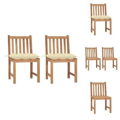 Immagine prodotto di vidaXL Sedie da giardino 2 pezzi con cuscino in legno massiccio teak - Sedie da giardino