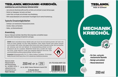 Produktbild von Mechanik-Kriechöl-Spray stabilisiertes und druckfestes Schmiermittel – 200 ml