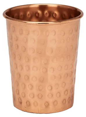 Kupferbecher mit Hammerschlag-Design, 300 ml, Ayurveda-Trinkbecher