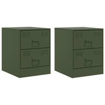 Obrázok produktu pre Nočné stolíky 2 ks zelené 34,5x39x44 cm oceľ