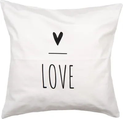 Produktbild von Clayre & Eef Kissenbezug 45x45 cm Weiß Polyester Herz