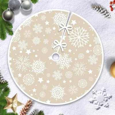 Productafbeelding van Kerstboomrok met Sneeuwvlokken en Bladeren - Decoratie voor een Feestelijke Kerst