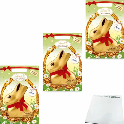Obrázok produktu pre Lindt Zlatý zajac 3-balenie (3x1kg balenie) + usy blok
