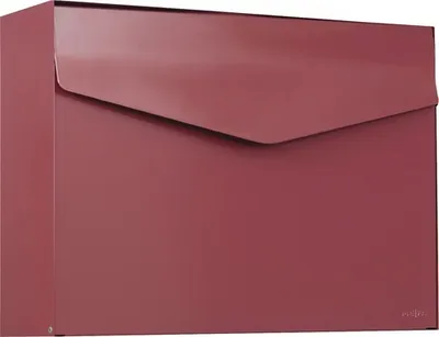Produktbild von MEFA Briefkasten Stahl pulverbeschichtet BxHxT 430x312x110 mm Letter 112 Oxydrot RAL 3009 semimatt ohne Namensschild mit