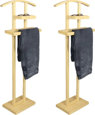 Produktbild von MISOU Dressboy Kleiderständer Kleiderhaken Bambusholz 44,8x22,2x114,2 cm