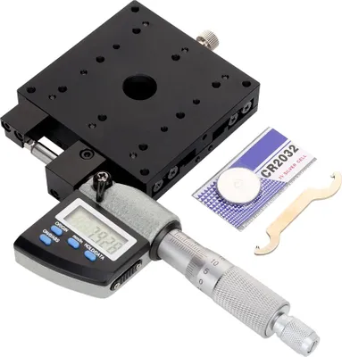 Produktbild von SEMX80-AS Mikrometerplattform mit digitaler Anzeige, 80 x 80 mm, linearer Verschiebetisch mit 0,001 mm Auflösung