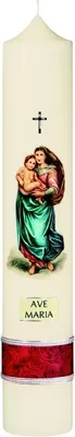 Produktbild von Marienkerze 40 x 7 cm, Nr. 31, handgefertigte Kirchenkerze