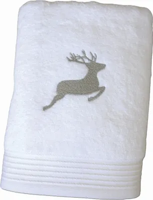 Produktbild von framsohn Frottier Handtuch 'Hirsch' 50 x 100 cm Weiß