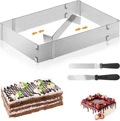 Produktbild von Rechteckige Taartform - mit 2 Schöpfchen - für kleine und große Kuchen und n